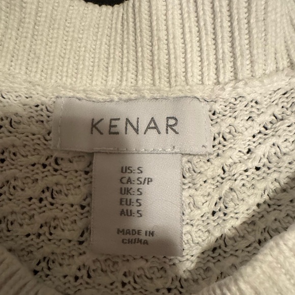 Kenar White Lace-Up Sleeve Knit Top - Picture 3 of 4